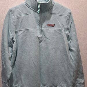 Vineyard Vines Soft Baby Blue Shimmer Fabric Women's Pullover Sweater Size Small